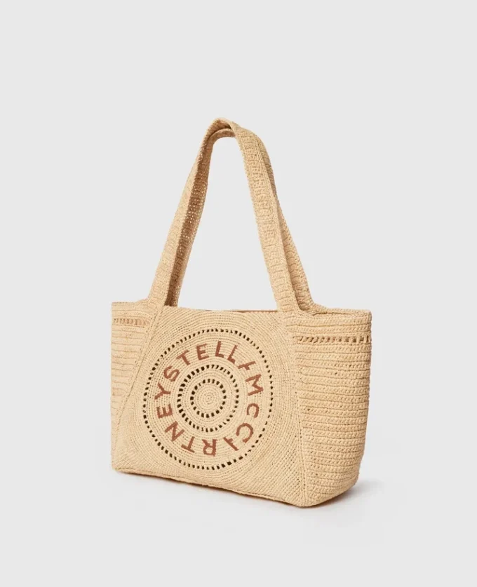 Logo Raffia Medium Tote Bag Logo Raffia Medium Tote Bag