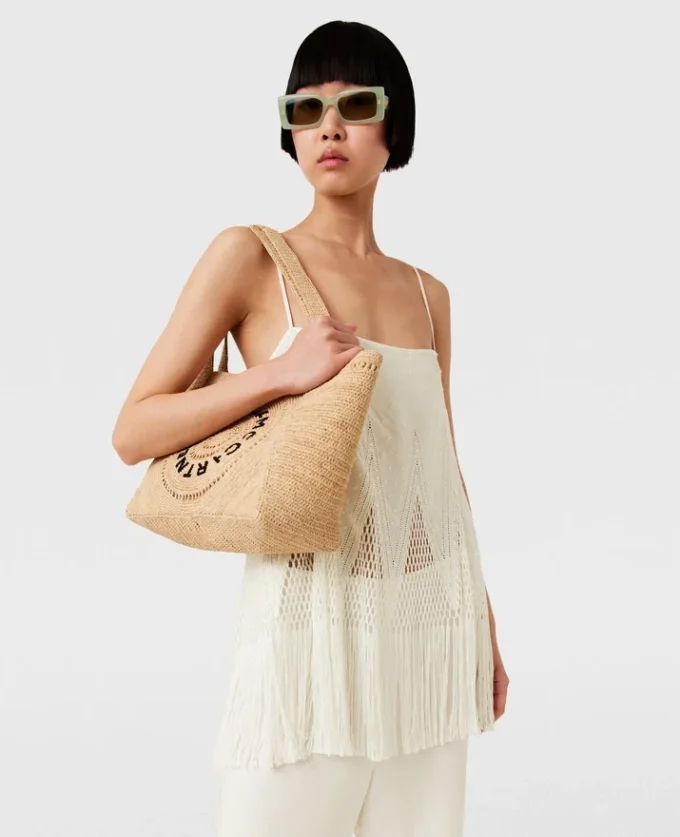 Logo Raffia Medium Tote Bag Logo Raffia Medium Tote Bag
