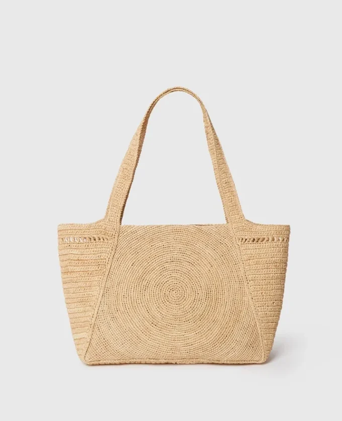 Logo Raffia Medium Tote Bag Logo Raffia Medium Tote Bag