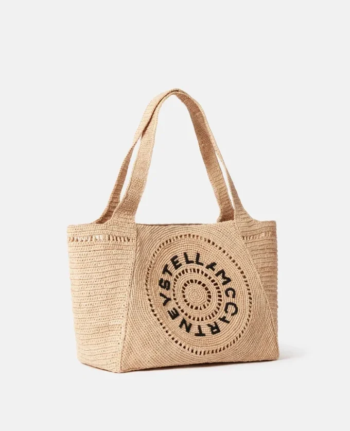 Logo Raffia Medium Tote Bag Logo Raffia Medium Tote Bag