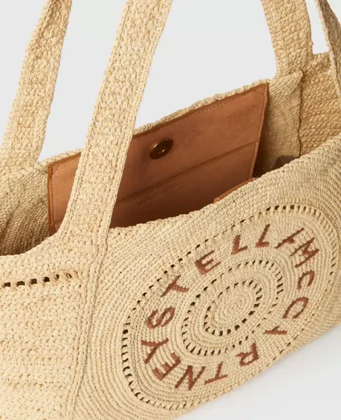 Logo Raffia Medium Tote Bag Logo Raffia Medium Tote Bag