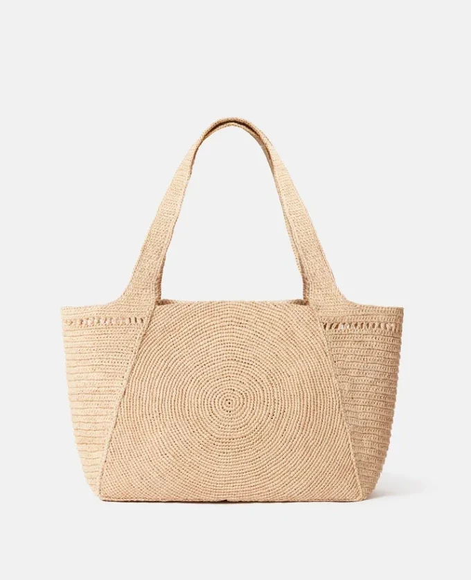 Logo Raffia Medium Tote Bag Logo Raffia Medium Tote Bag