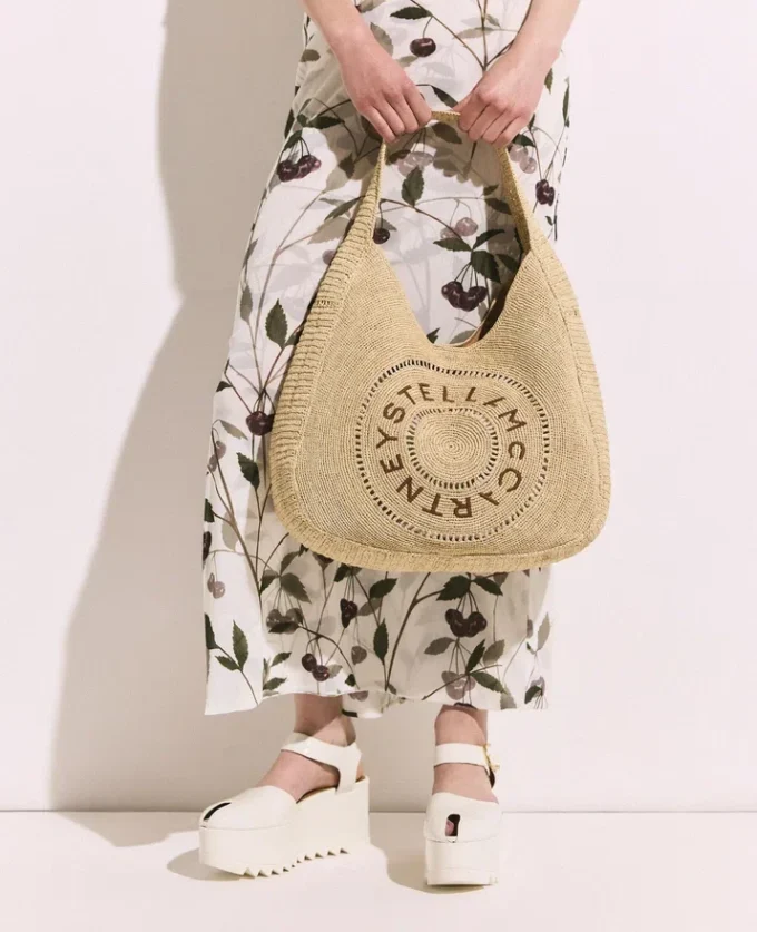 Logo Raffia Slouchy Large Tote Bag Logo Raffia Slouchy Large Tote Bag