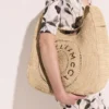 Logo Raffia Slouchy Large Tote Bag Logo Raffia Slouchy Large Tote Bag