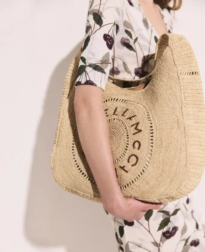 Logo Raffia Slouchy Large Tote Bag Logo Raffia Slouchy Large Tote Bag