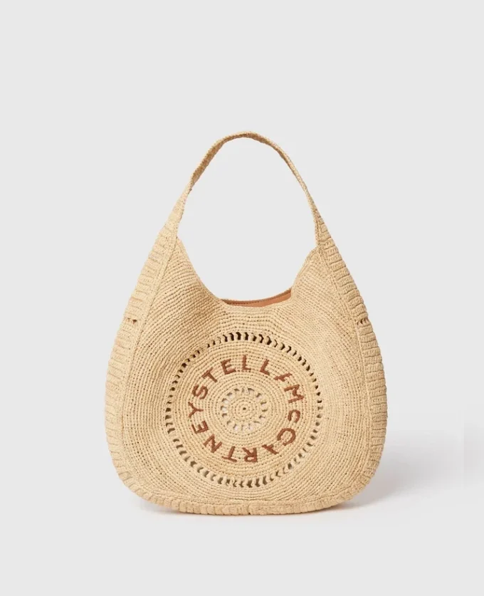 Logo Raffia Slouchy Medium Tote Bag Logo Raffia Slouchy Medium Tote Bag