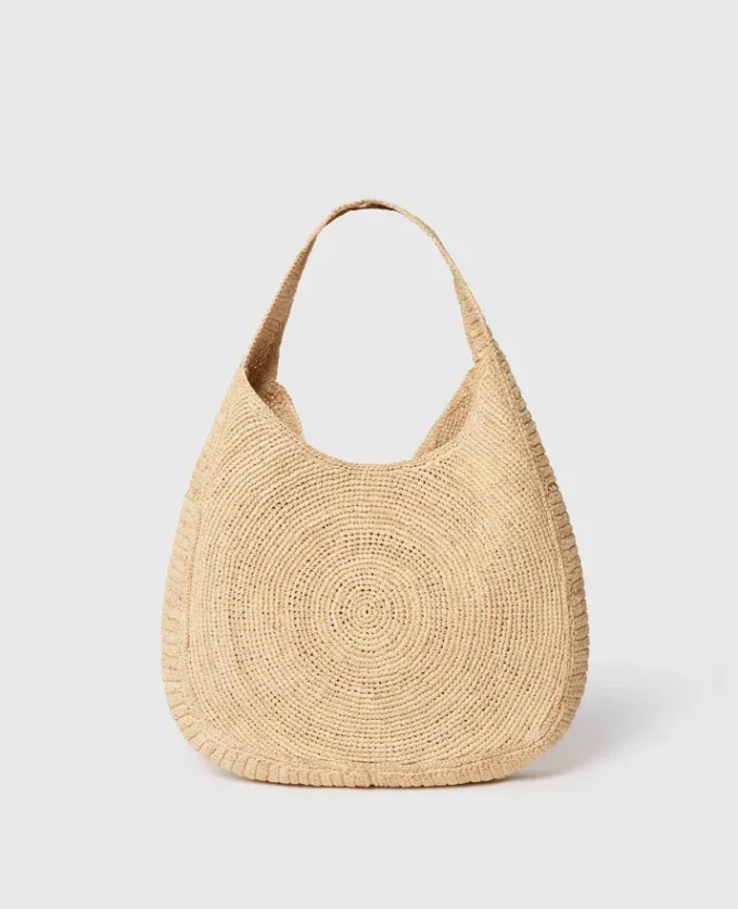 Logo Raffia Slouchy Medium Tote Bag Logo Raffia Slouchy Medium Tote Bag