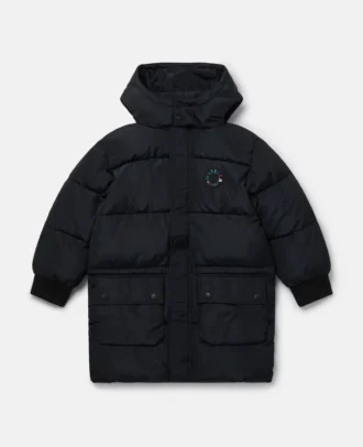 Logo Reversible Long Puffer Coat