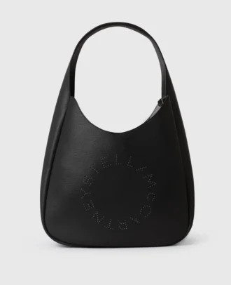 Logo Studded Large Hobo Bag