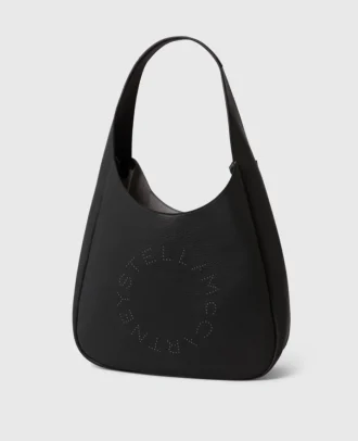 Logo Studded Large Hobo Bag