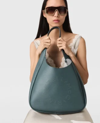 Logo Studded Large Hobo Bag
