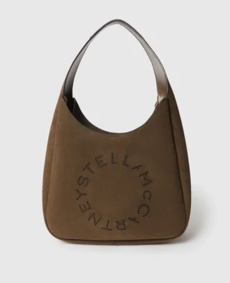 Logo Suede Large Hobo Bag