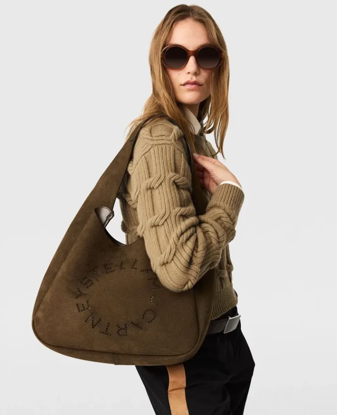 Logo Suede Large Hobo Bag Logo Suede Large Hobo Bag