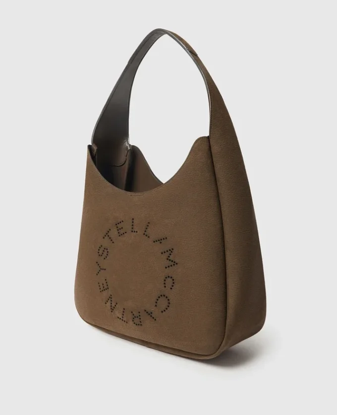 Logo Suede Large Hobo Bag Logo Suede Large Hobo Bag