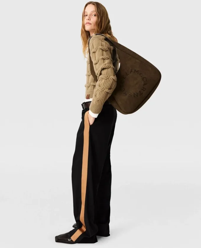 Logo Suede Large Hobo Bag Logo Suede Large Hobo Bag