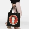 Lonesome Puppy Print Cotton Canvas Tote Bag Lonesome Puppy Print Cotton Canvas Tote Bag