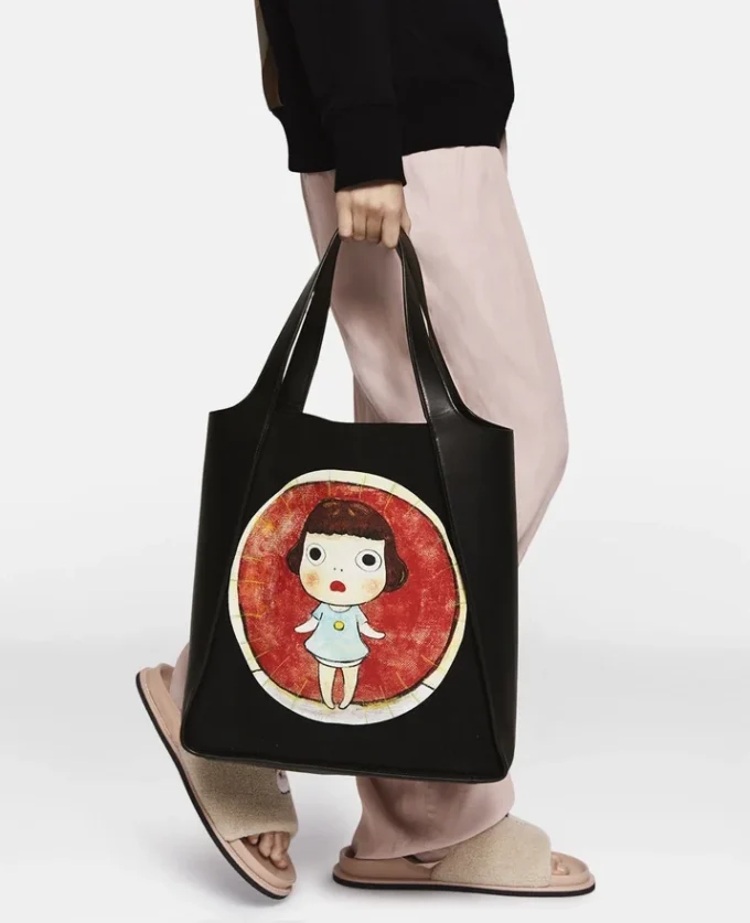 Lonesome Puppy Print Cotton Canvas Tote Bag Lonesome Puppy Print Cotton Canvas Tote Bag