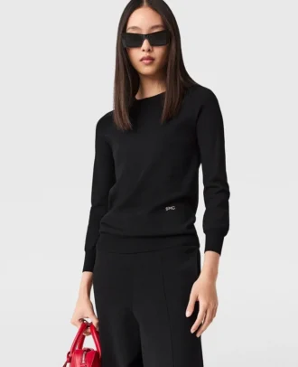 Long-Sleeve Compact Knit Top