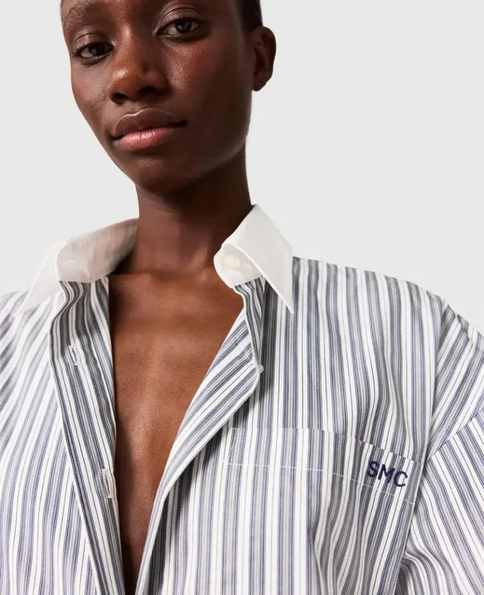 Long-Sleeve Pinstripe Shirt Dress Long-Sleeve Pinstripe Shirt Dress