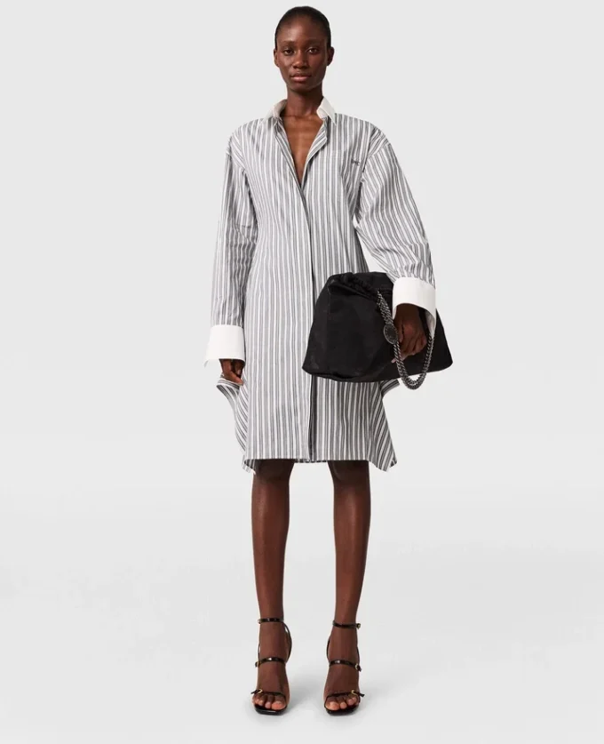 Long-Sleeve Pinstripe Shirt Dress Long-Sleeve Pinstripe Shirt Dress