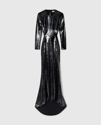 Long-Sleeve Sequin Backless Dress Long-Sleeve Sequin Backless Dress