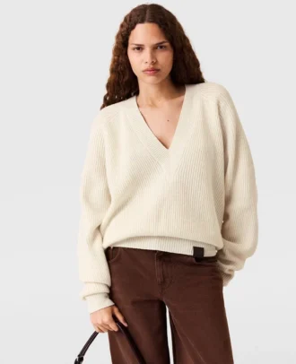 Long-Sleeve V-Neck Sweater