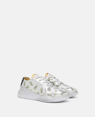 Loop Strawberry-Print Metallic Low-Top Trainers Loop Strawberry-Print Metallic Low-Top Trainers