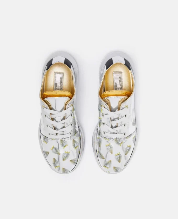 Loop Strawberry-Print Metallic Low-Top Trainers Loop Strawberry-Print Metallic Low-Top Trainers