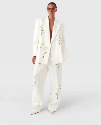Low-Rise Floral Straight-Leg Pants Low-Rise Floral Straight-Leg Pants