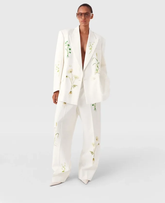 Low-Rise Floral Straight-Leg Pants Low-Rise Floral Straight-Leg Pants