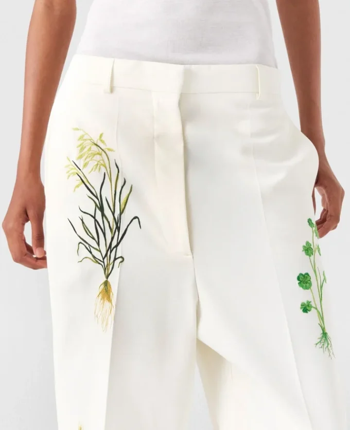 Low-Rise Floral Straight-Leg Pants Low-Rise Floral Straight-Leg Pants