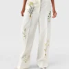 Low-Rise Floral Straight-Leg Pants Low-Rise Floral Straight-Leg Pants
