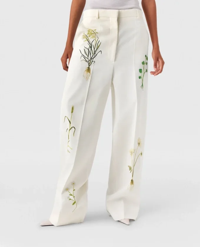 Low-Rise Floral Straight-Leg Pants Low-Rise Floral Straight-Leg Pants