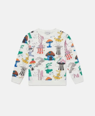 Magicians Bunny Print Crewneck Sweatshirt Magicians Bunny Print Crewneck Sweatshirt