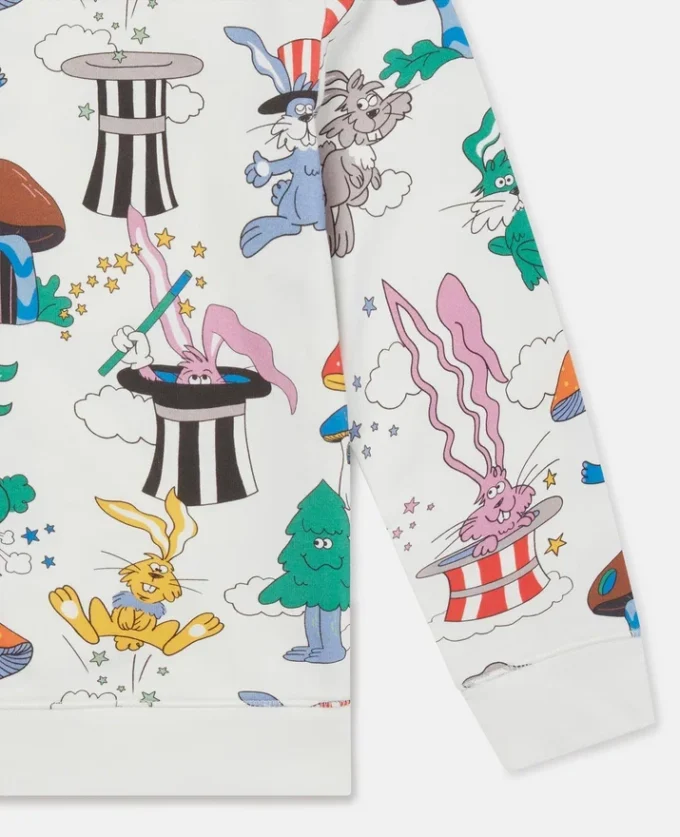 Magicians Bunny Print Crewneck Sweatshirt Magicians Bunny Print Crewneck Sweatshirt