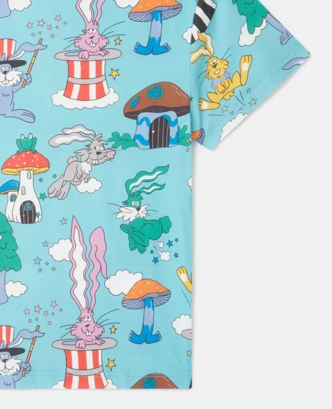 Magicians Bunny Print Crewneck T-Shirt Magicians Bunny Print Crewneck T-Shirt