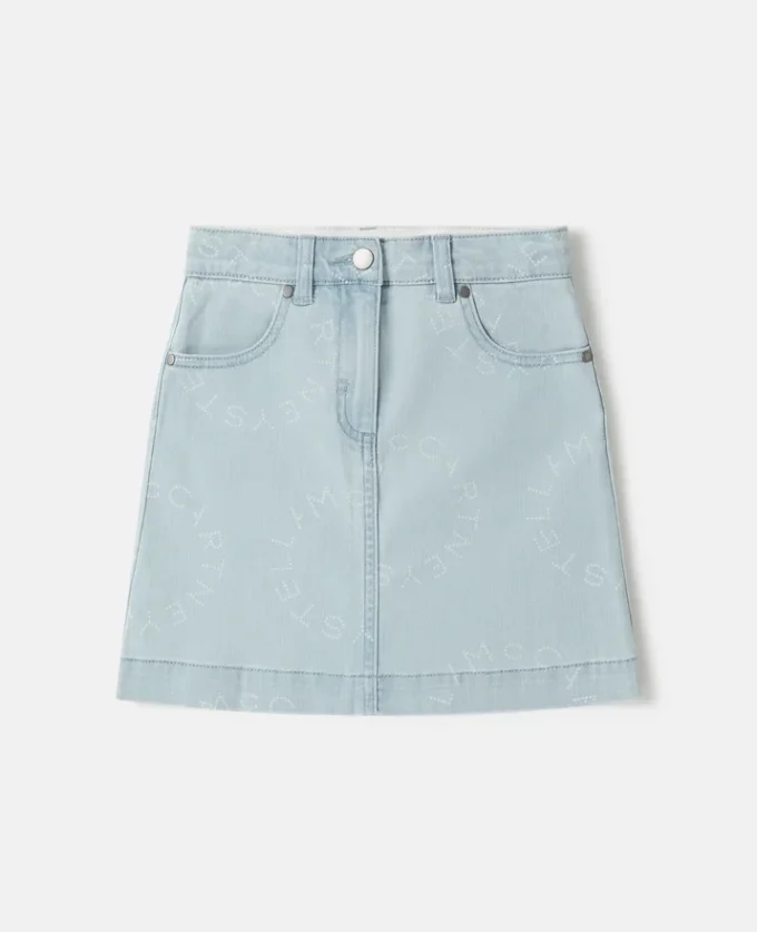 Medallion Logo Denim Skirt Medallion Logo Denim Skirt