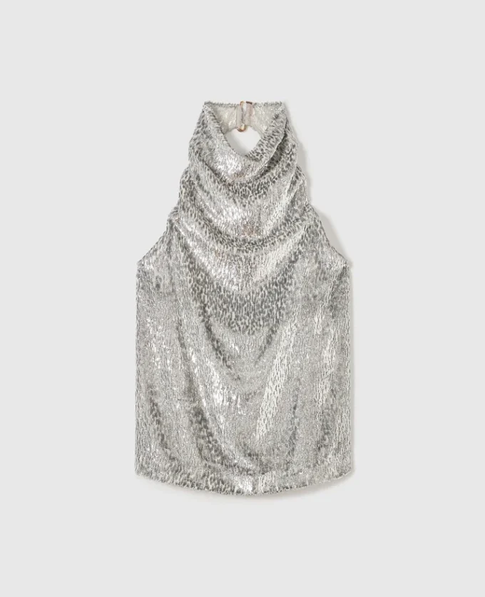 Metallic Velvet Halterneck Top Metallic Velvet Halterneck Top