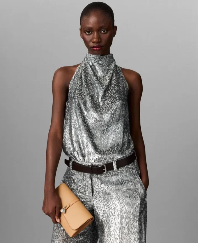 Metallic Velvet Halterneck Top Metallic Velvet Halterneck Top