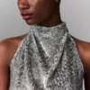 Metallic Velvet Halterneck Top Metallic Velvet Halterneck Top