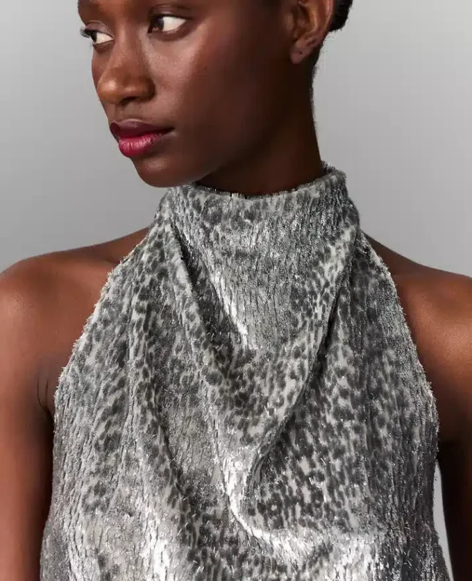 Metallic Velvet Halterneck Top Metallic Velvet Halterneck Top