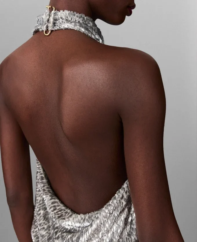 Metallic Velvet Halterneck Top Metallic Velvet Halterneck Top