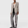 Mirror-Embellished Denim Chap Jeans Mirror-Embellished Denim Chap Jeans