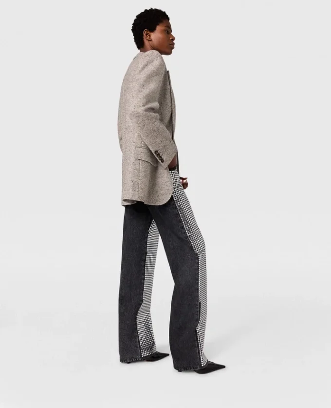 Mirror-Embellished Denim Chap Jeans Mirror-Embellished Denim Chap Jeans