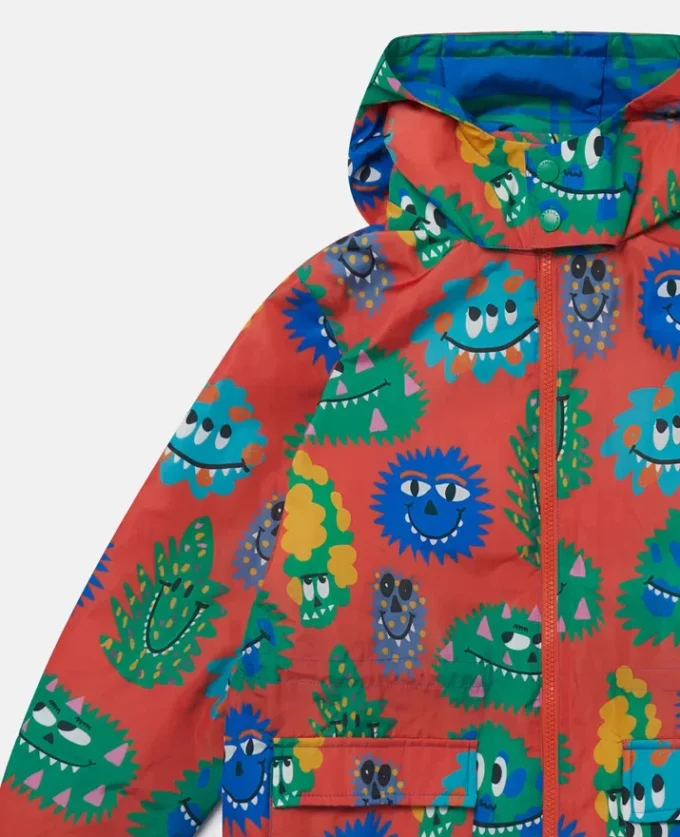 Monster Face Print Hooded Raincoat Monster Face Print Hooded Raincoat