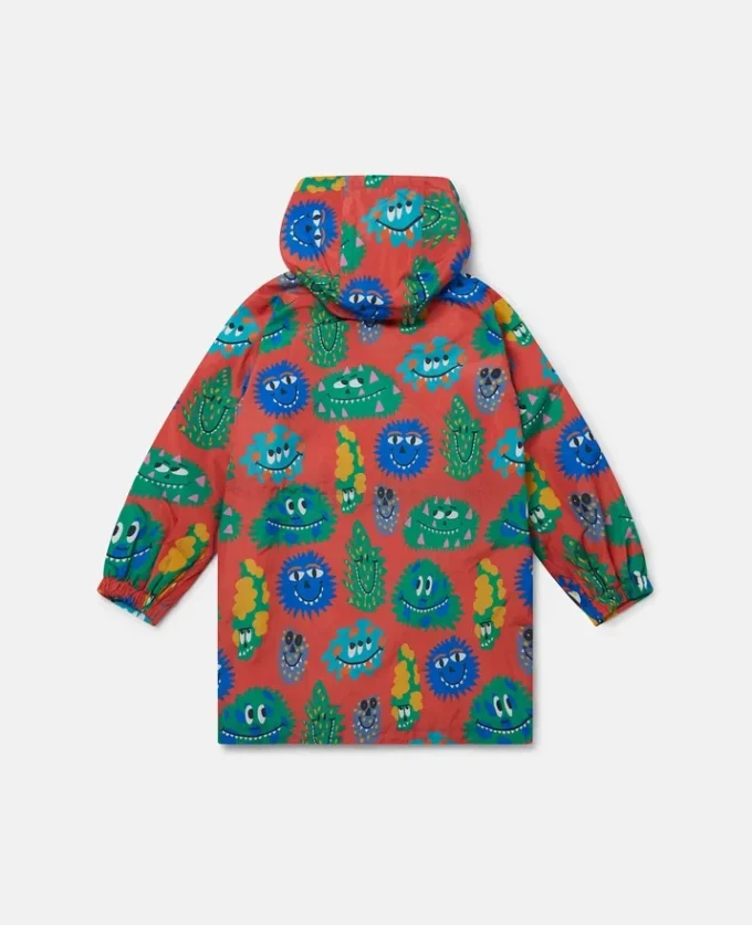 Monster Face Print Hooded Raincoat Monster Face Print Hooded Raincoat