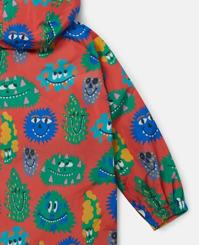 Monster Face Print Hooded Raincoat Monster Face Print Hooded Raincoat