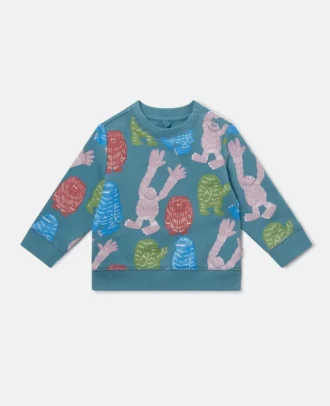 Monster Print Crewneck Sweatshirt