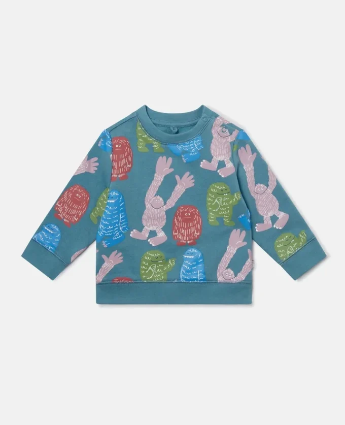 Monster Print Crewneck Sweatshirt Monster Print Crewneck Sweatshirt