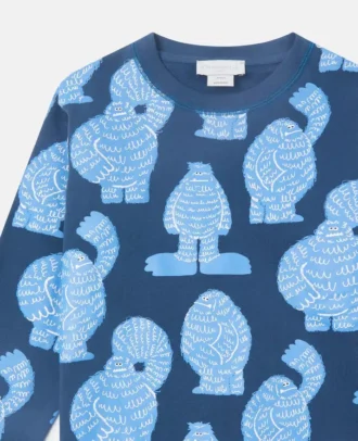Monster Print Crewneck Sweatshirt
